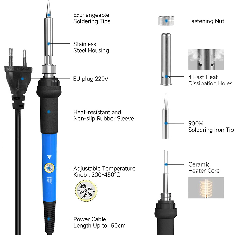 Kit de Ferro de Solda Elétrico - Diy Electronics Soldering Kit avaliação e preço