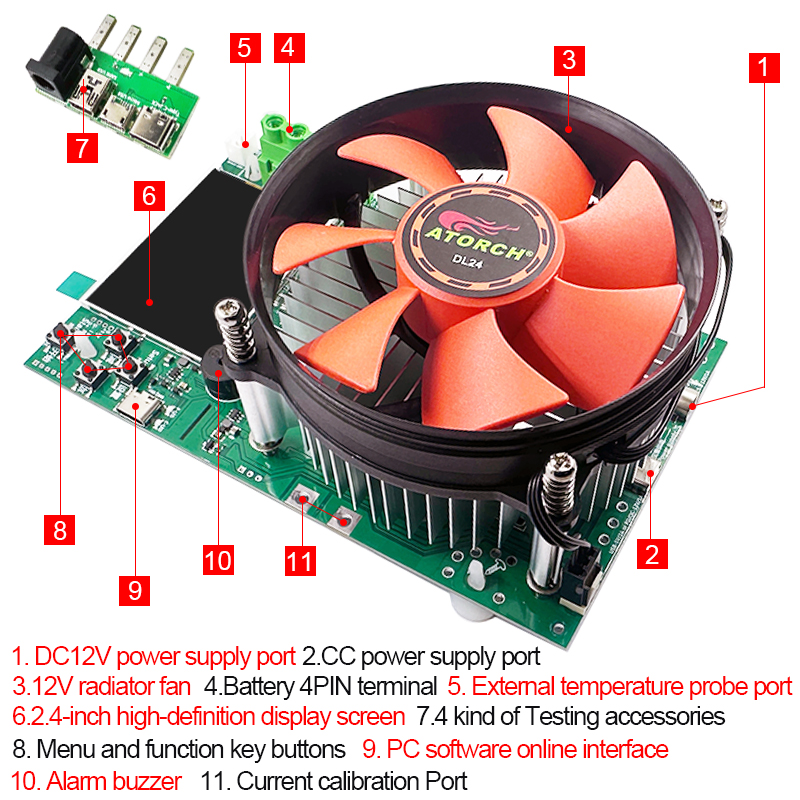 Testador de capacidade da bate - Diy Electronic Load avaliação e preço